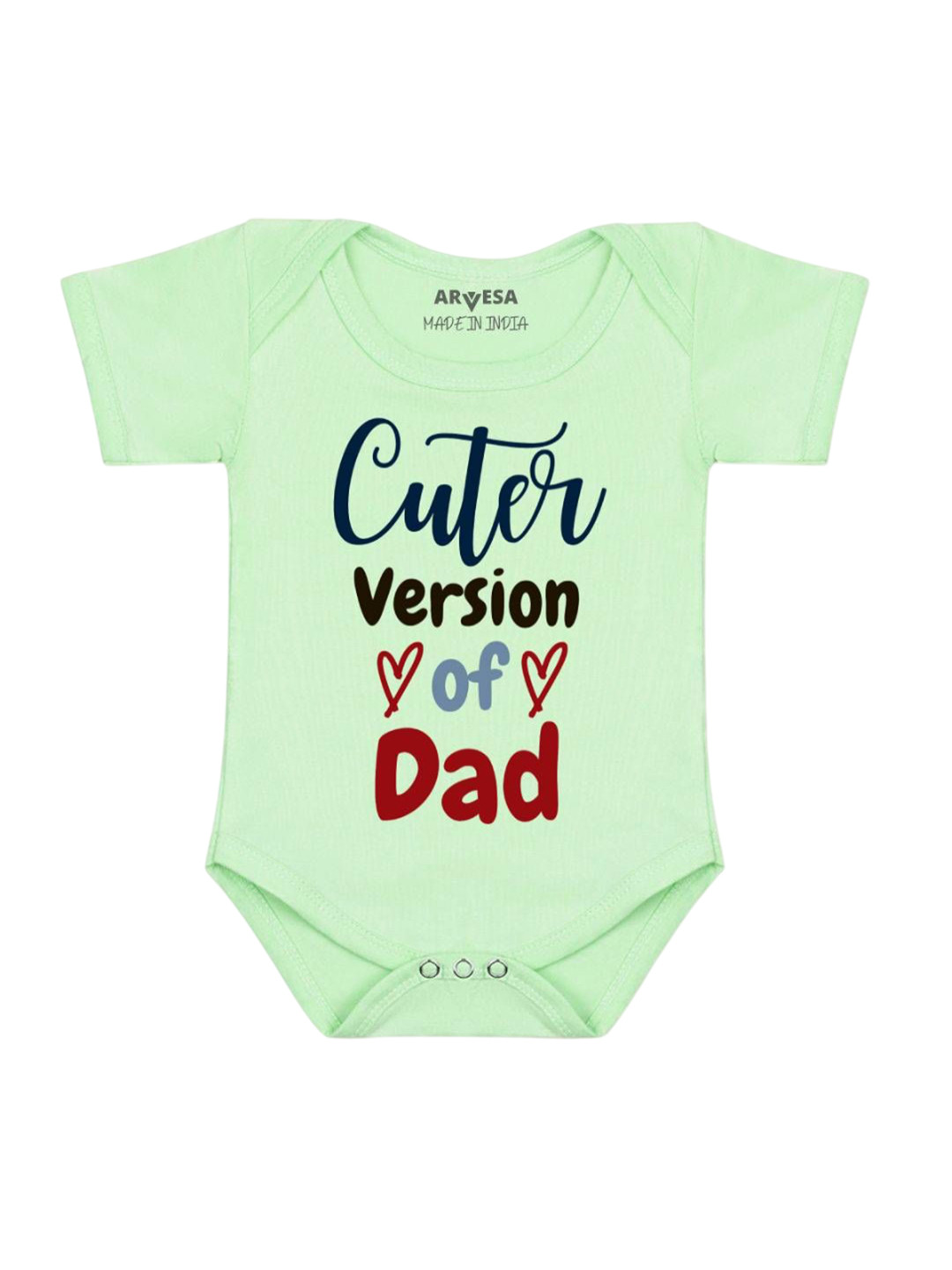 

Arvesa Kids Cuter Version Of Dad Printed Romper, Green