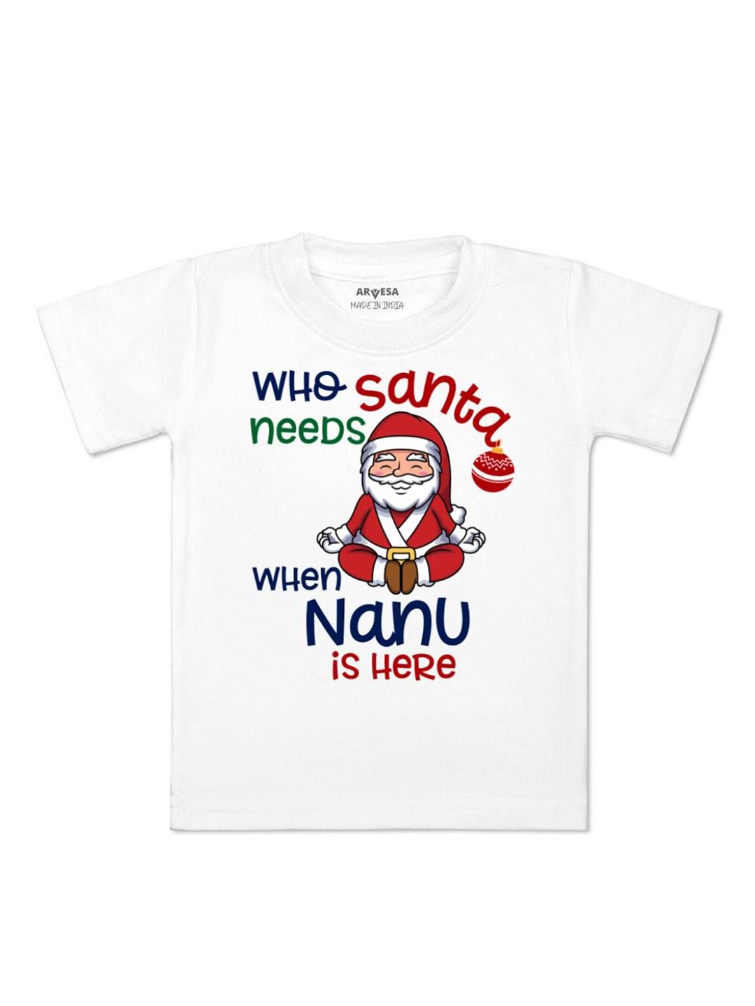 

Arvesa First Christmas Printed Kids Unisex T-shirt, White