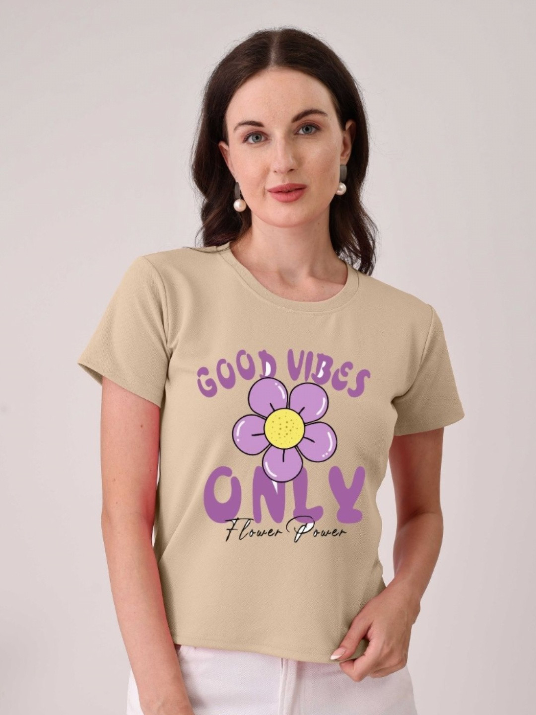 

Moda Rapido Women Printed T-shirt, Cream