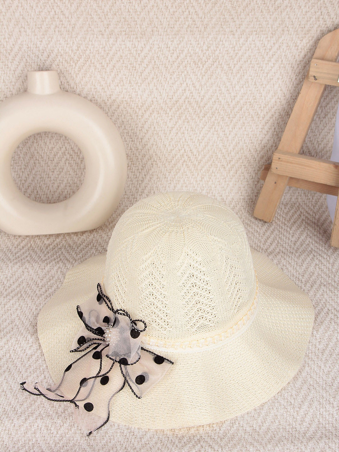 

Infispace Women Beige Embroidered Fedora Hat