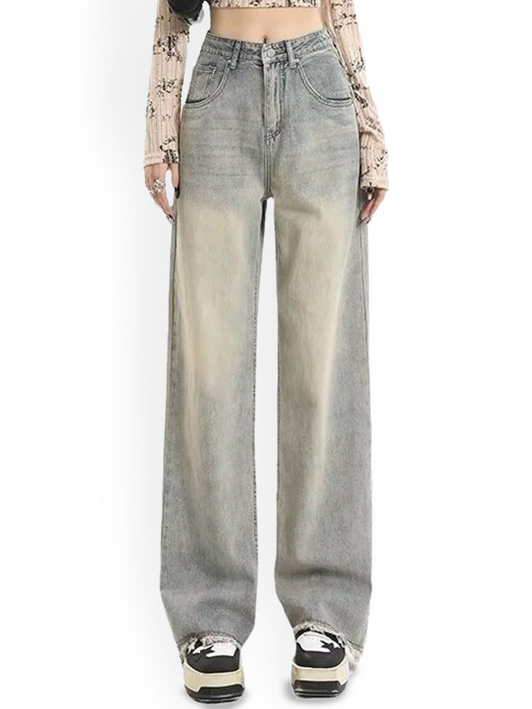 

StyleCast Women Low Distress Heavy Fade Jeans, Grey
