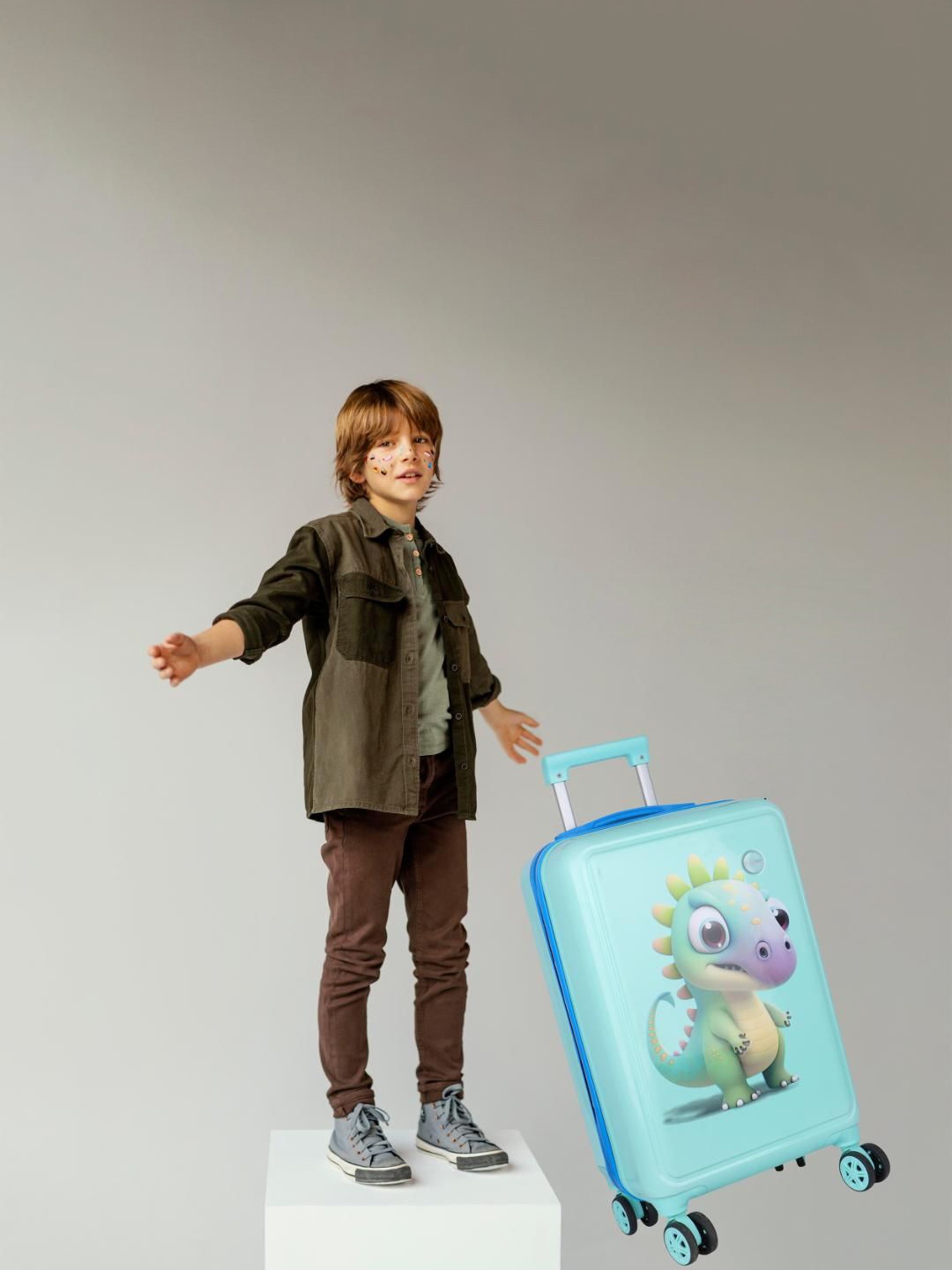 

Polo Class Kids Set Of 2 Printed Waterproof Trolley Bag, Green