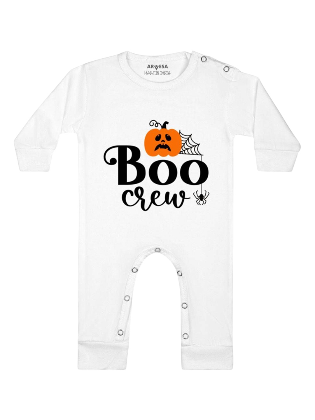 

Arvesa First Halloween Printed Baby Romper, White