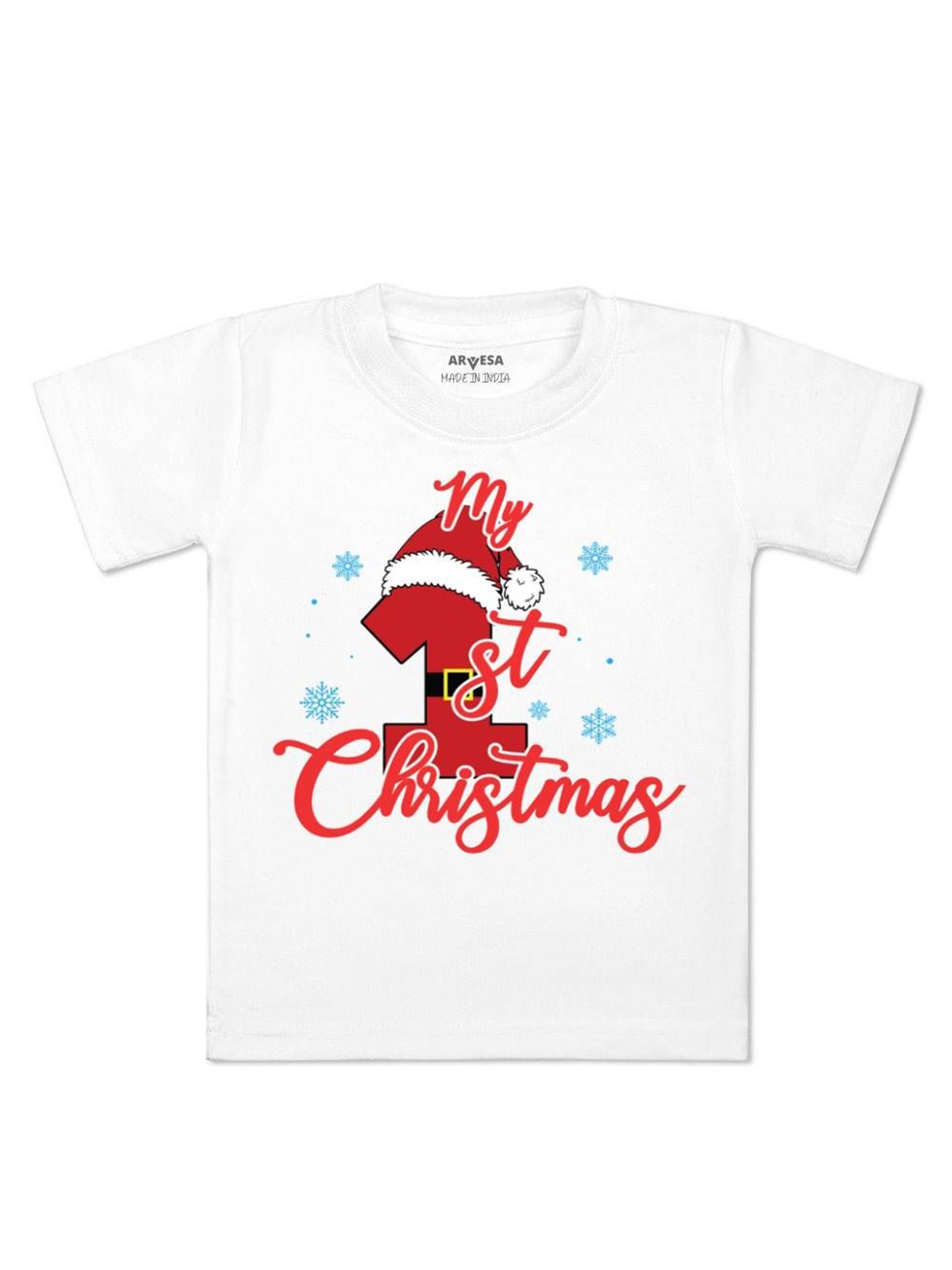 

Arvesa First Christmas Printed Kids Unisex T-shirt, White