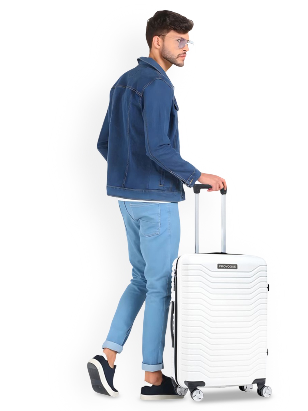 

Provogue Hard-Sided Medium Trolley Suitcase, White