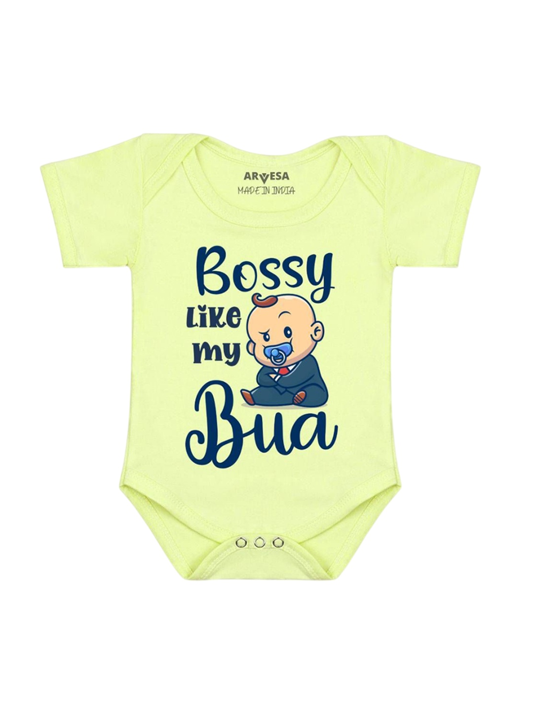 

Arvesa Infants Kids Short Sleeves Printed Romper, Yellow