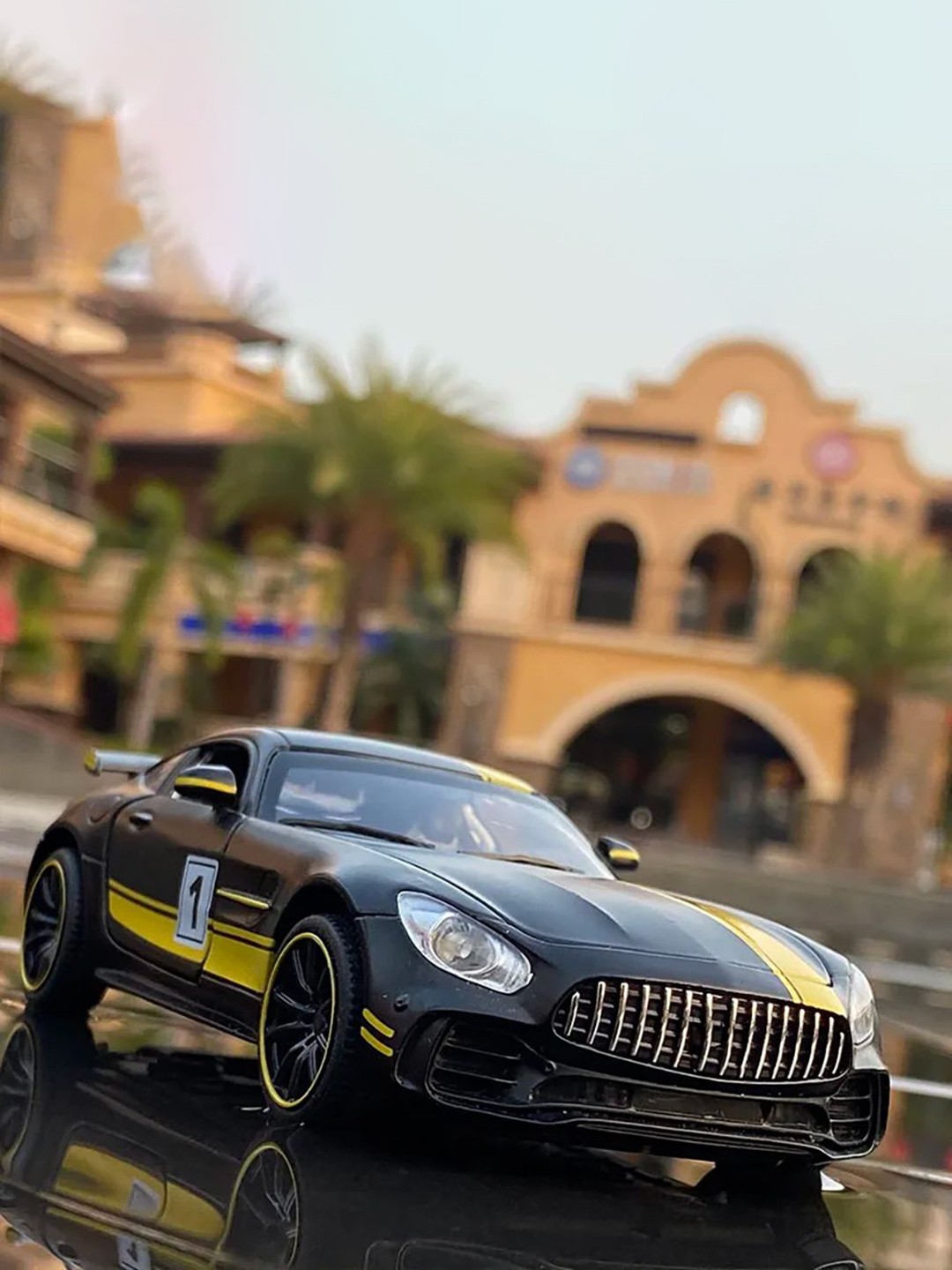

COELON Kids AMG GTR Scale Model Car Vehicles, Black