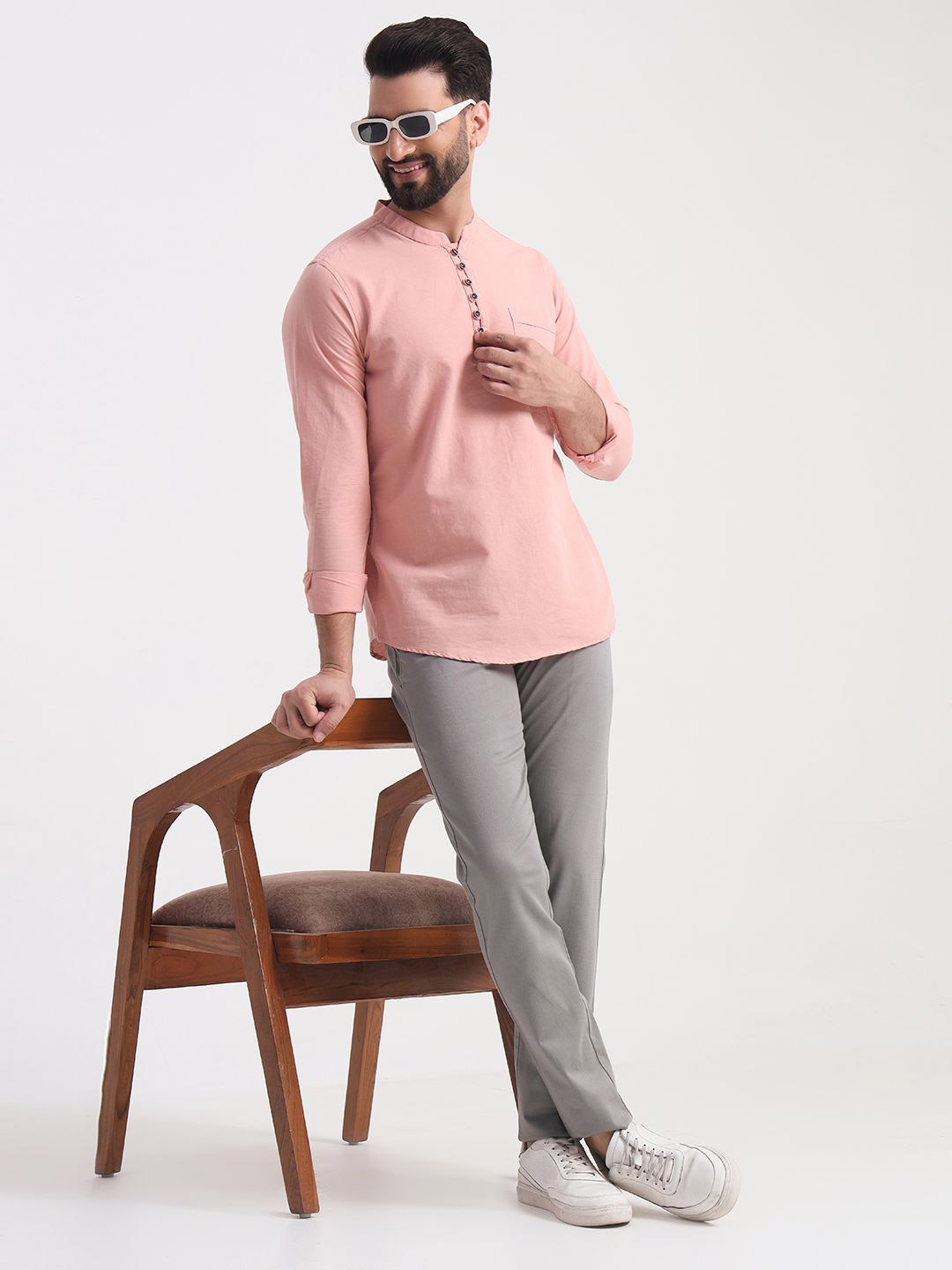 

ENSPYR Men Opaque Casual Shirt, Peach