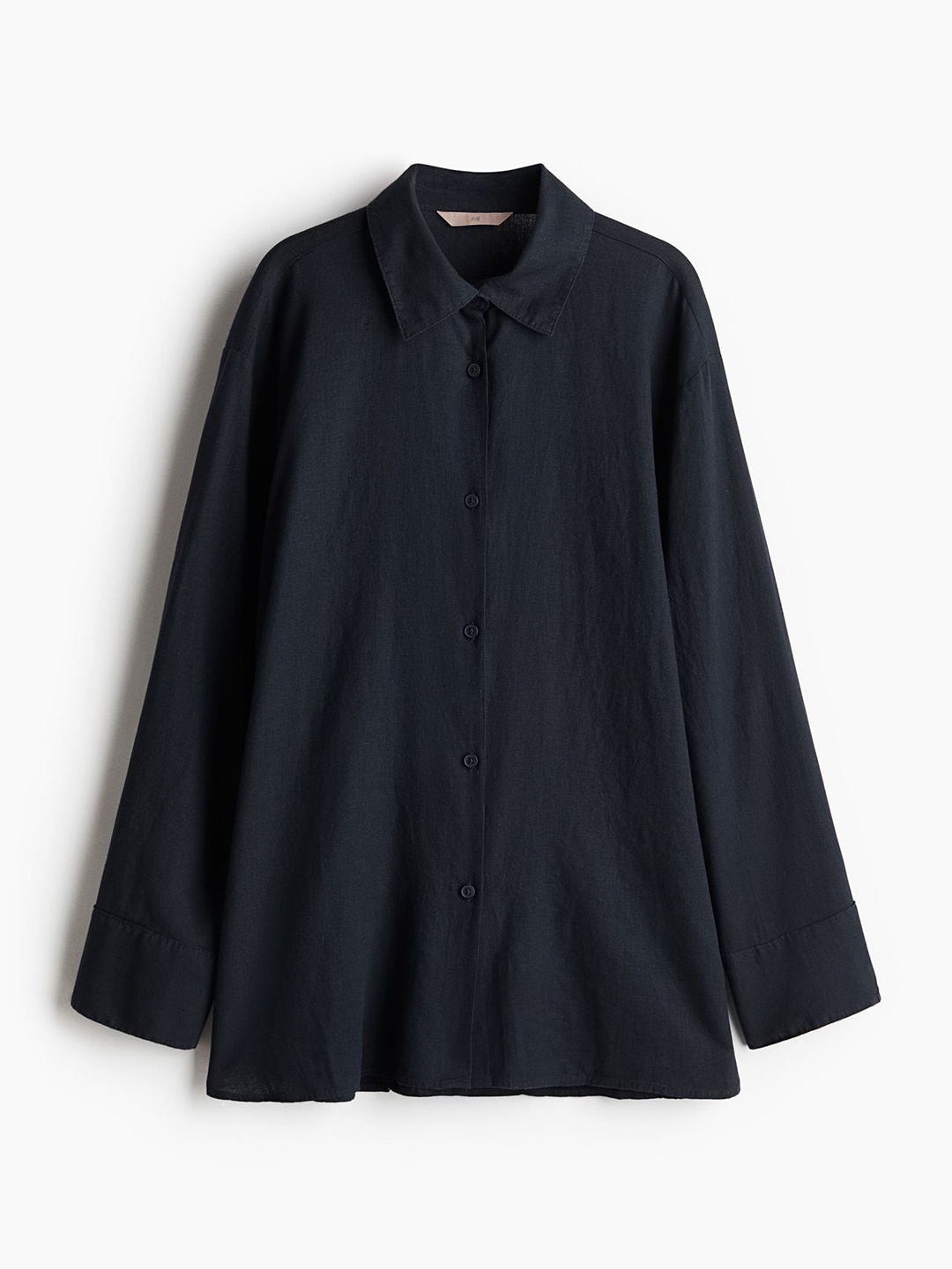 

H&M Linen-Blend Shirt, Black