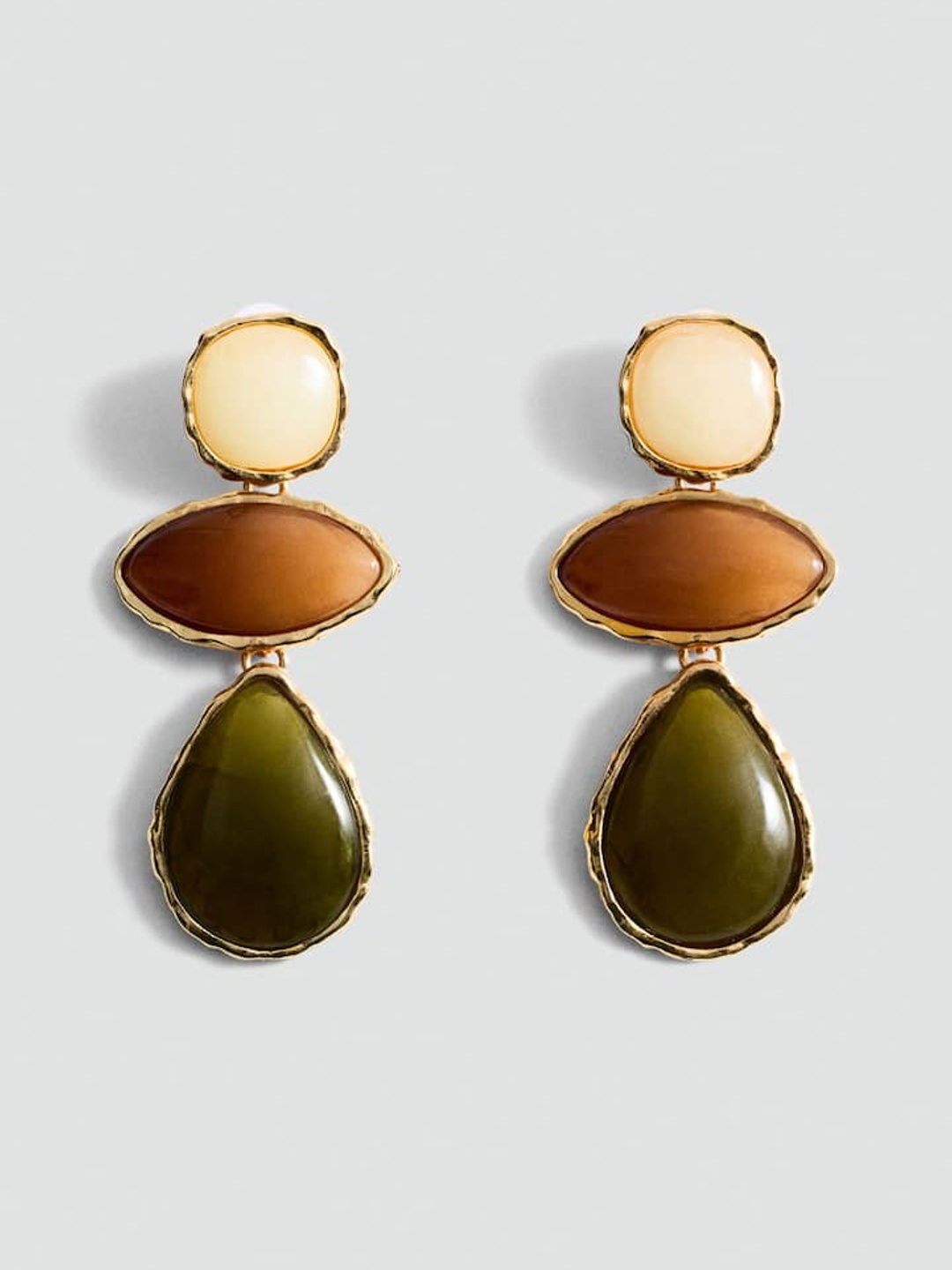 

MANGO Beaded Drop Earrings, Green