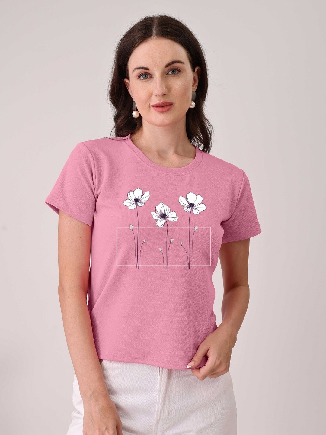 

Moda Rapido Women Printed T-shirt, Pink