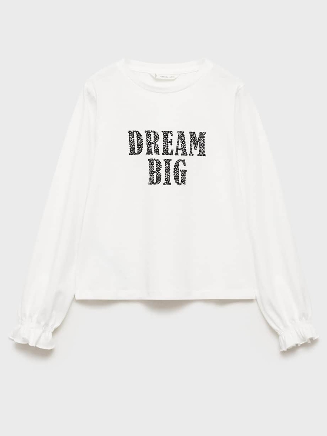 

Mango Kids Girls Typography Printed Cotton T-shirt, White