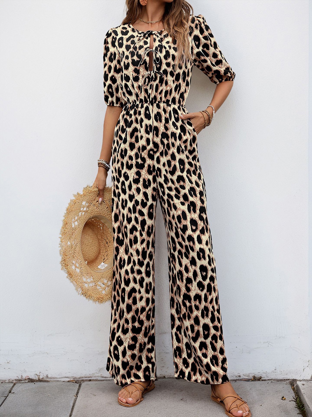 

StyleCast x Revolte Printed Jumpsuit, Brown