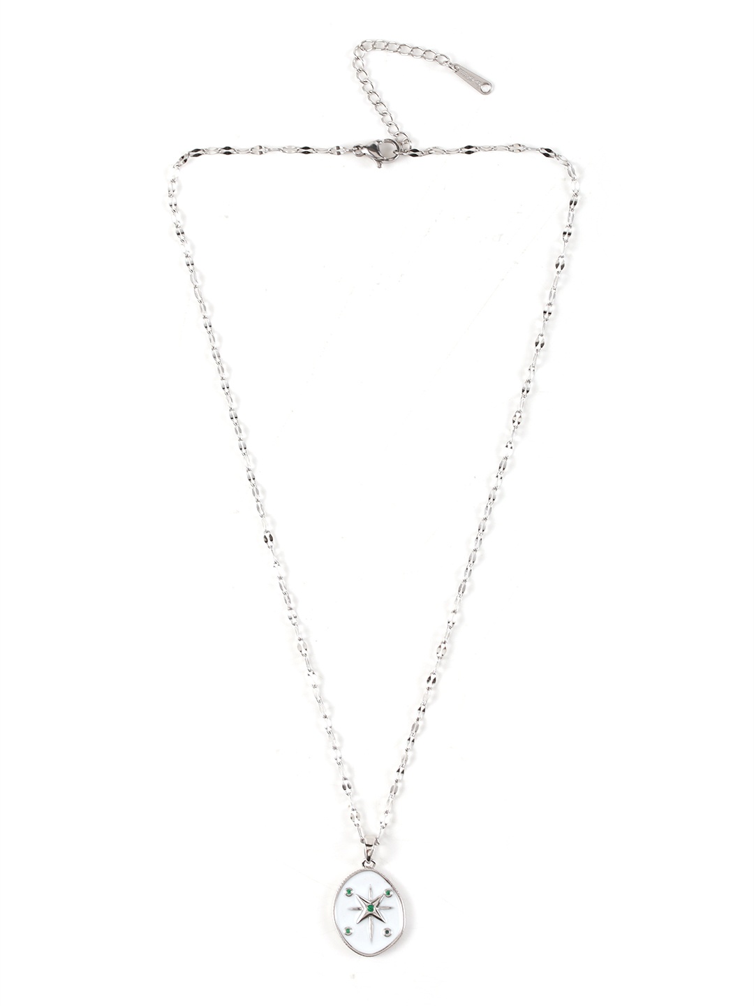 

DressBerry Star Enamelled Pendant Chain, Silver