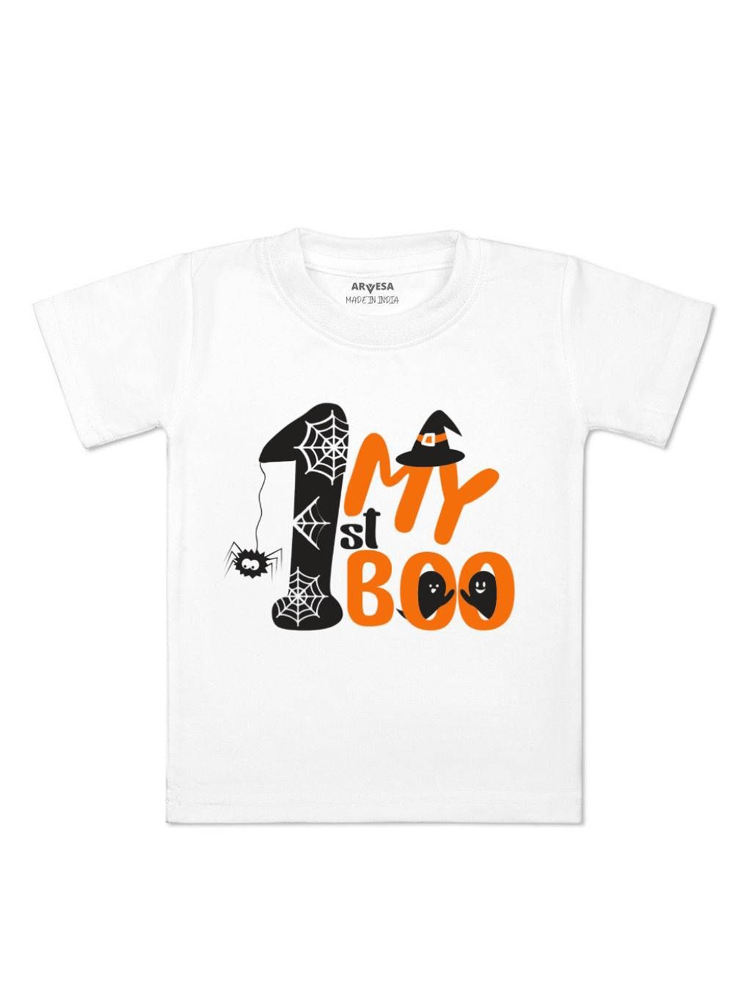 

Arvesa First Halloween Printed Kids Unisex T-shirt, White