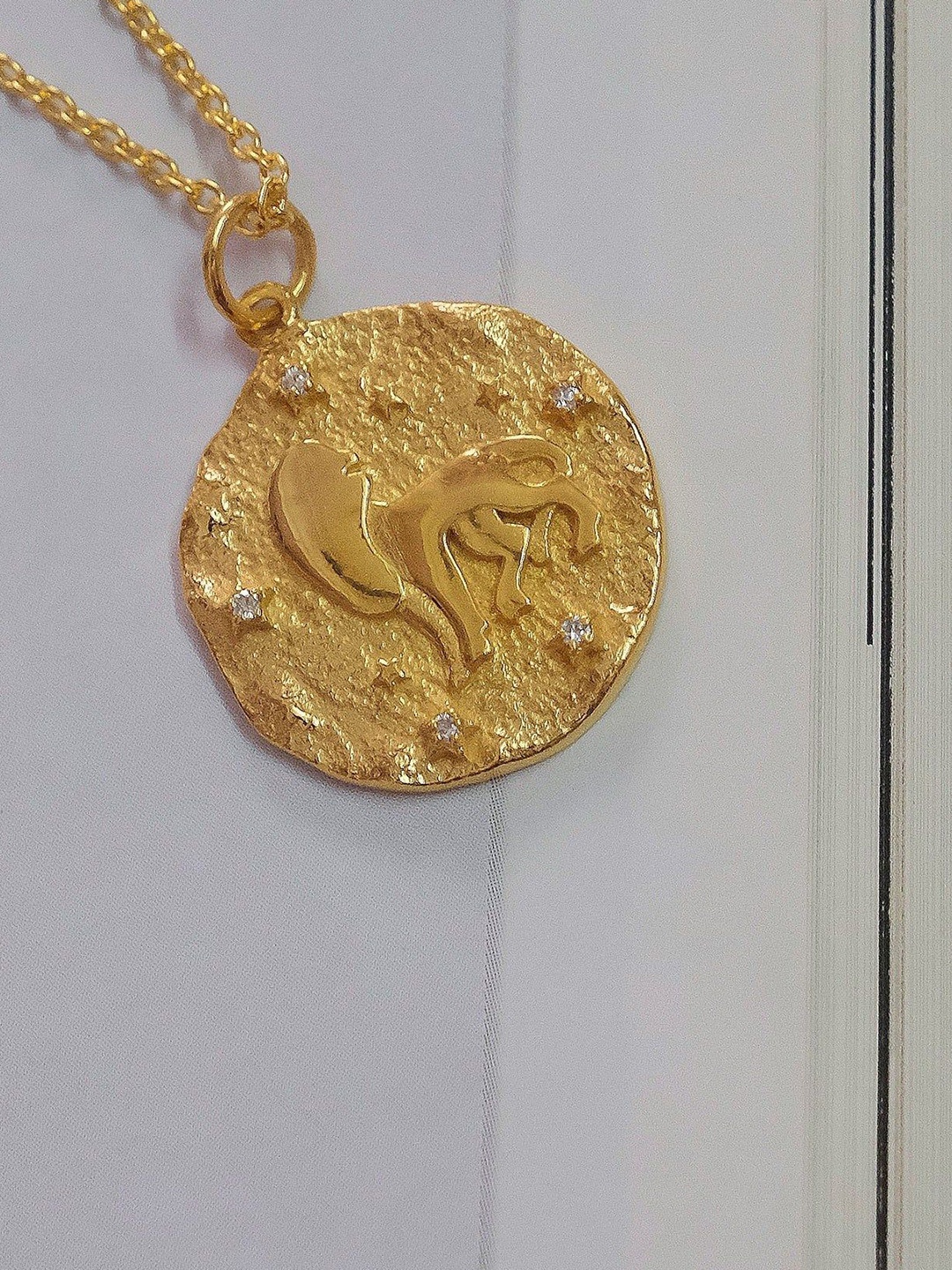 

Anushka Jain Jewellery 925 Sterling Silver Gold-Plated Leo Zodiac Pendant