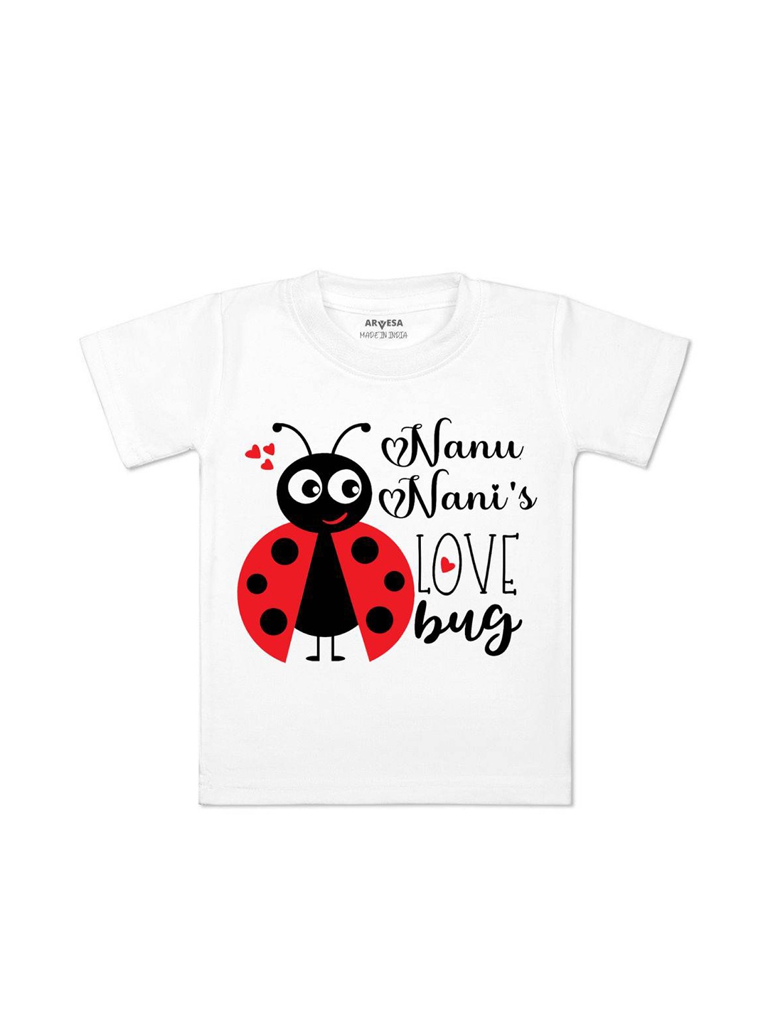 

Arvesa Kids Nanu Nani Love Bug Printed Tshirt, White