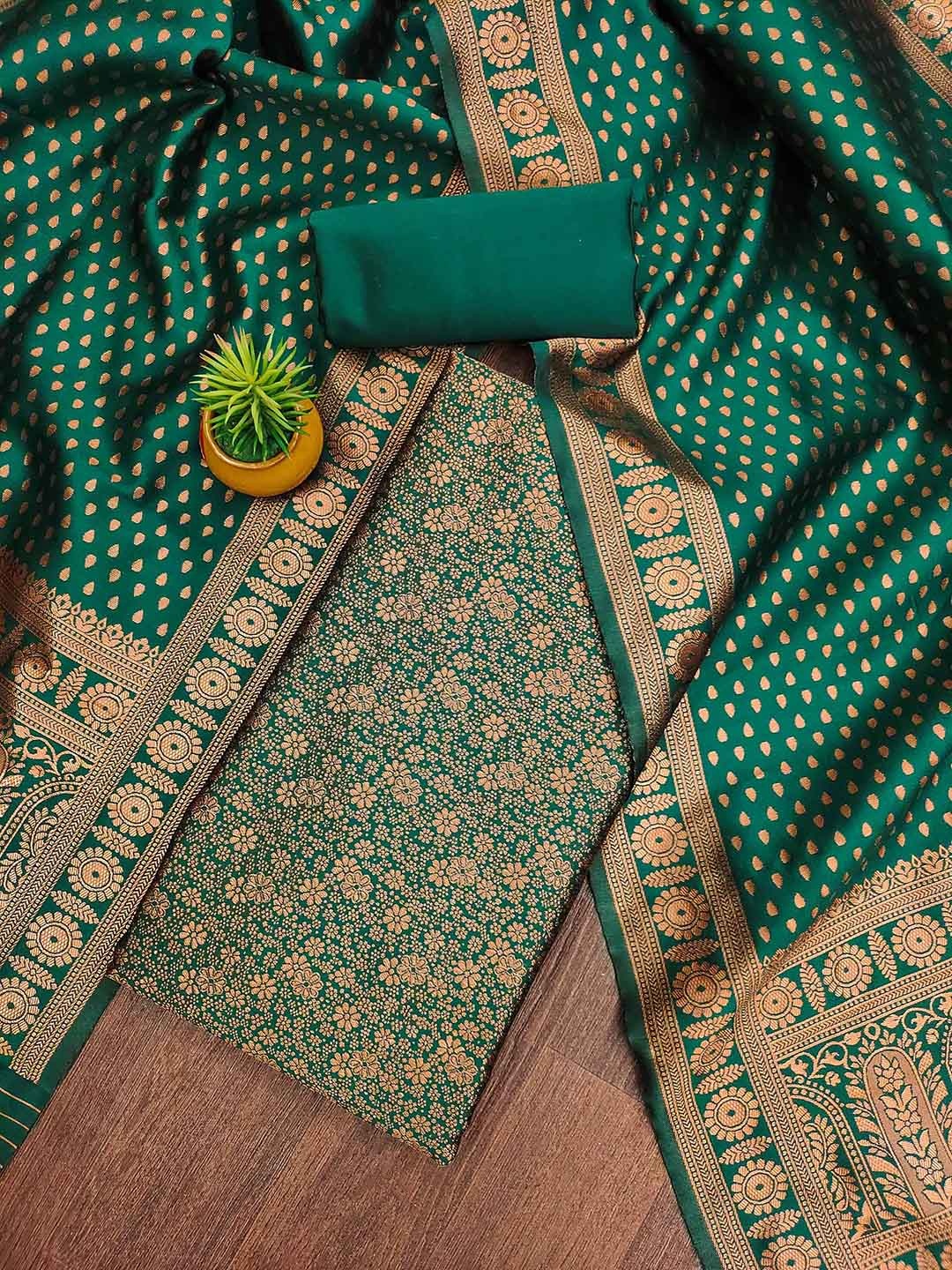 

SAINOOR Unstitched Dress Material, Green