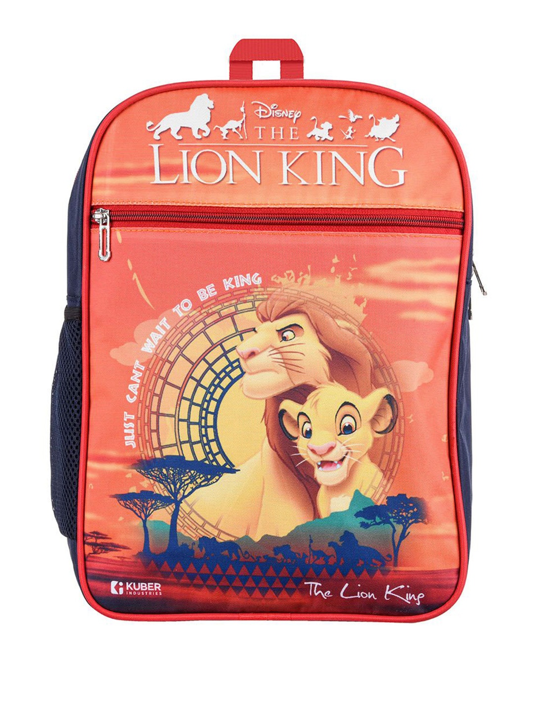 

Kuber Industries Kids Disney The Lion King 3 Compartment School Bags, Orange