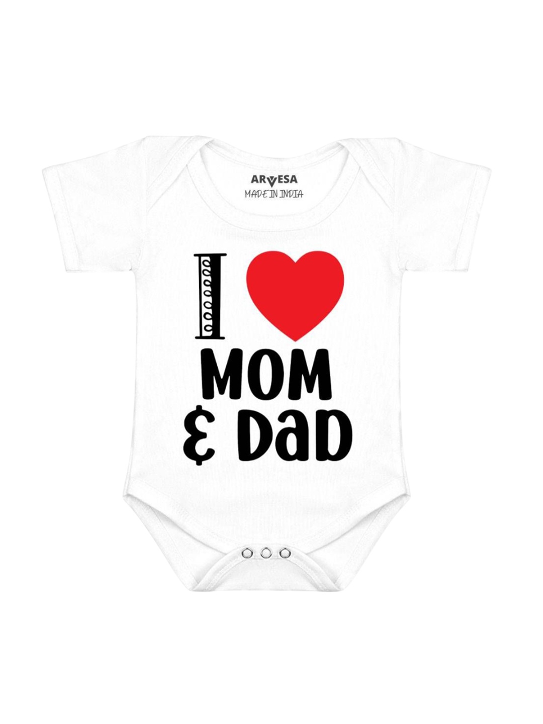 

Arvesa Kids I Love Mom And Dad Printed Romper, White
