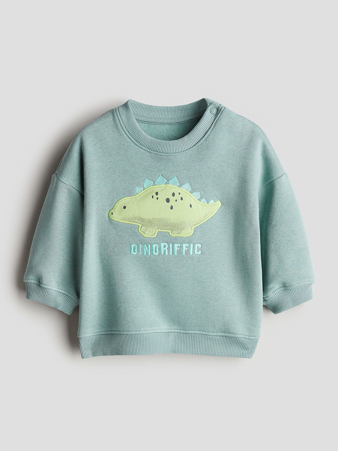 

H&M Motif-Detail Sweatshirt, Turquoise blue