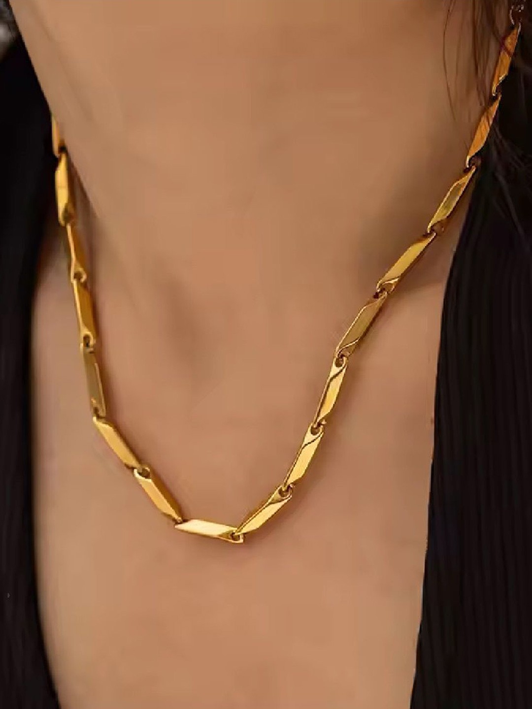

Crazy Fashion Unisex Stainless Steel Gold-Plated Statement Chain