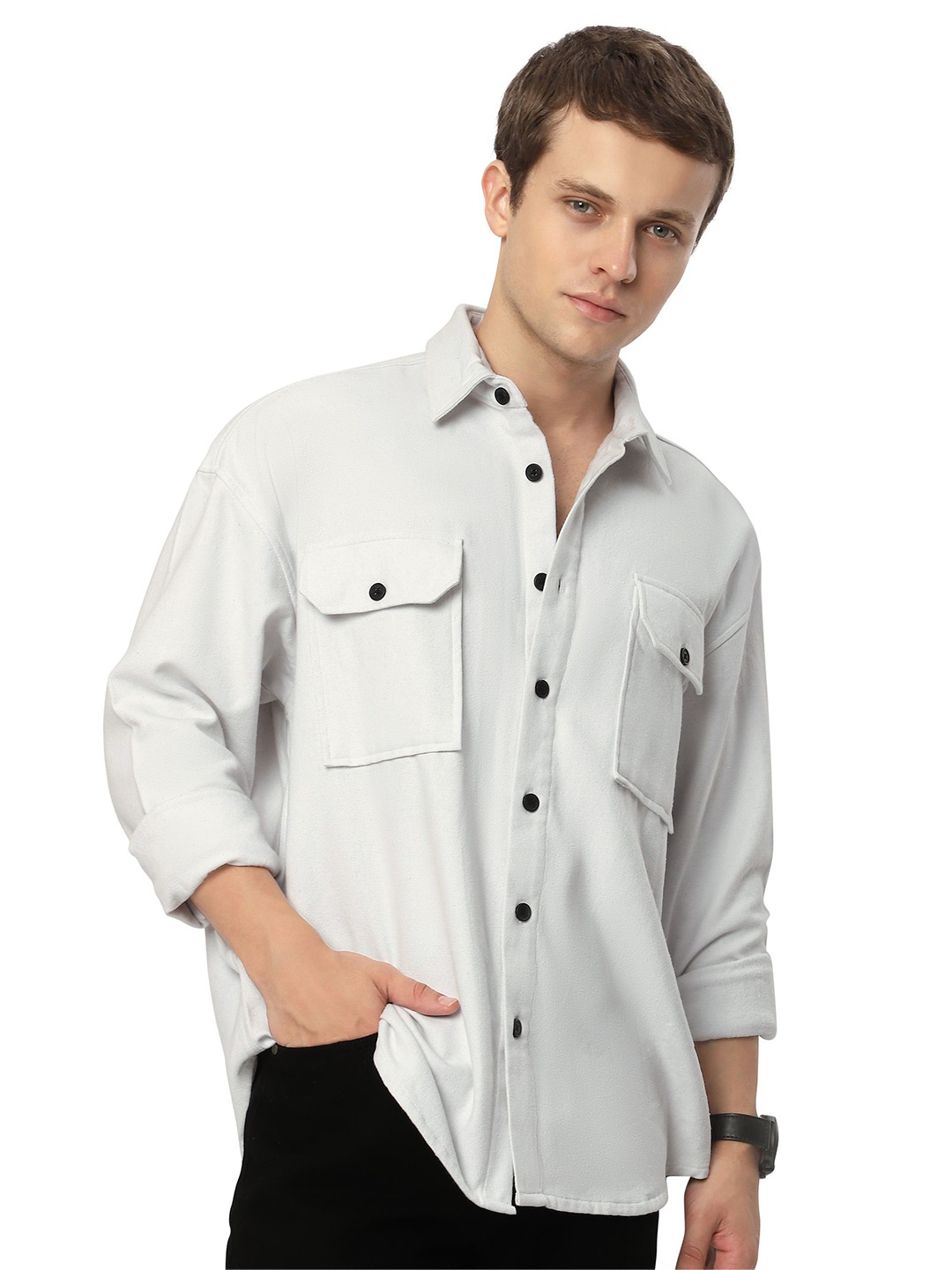 

Beyoung Men Classic Opaque Casual Shirt, White
