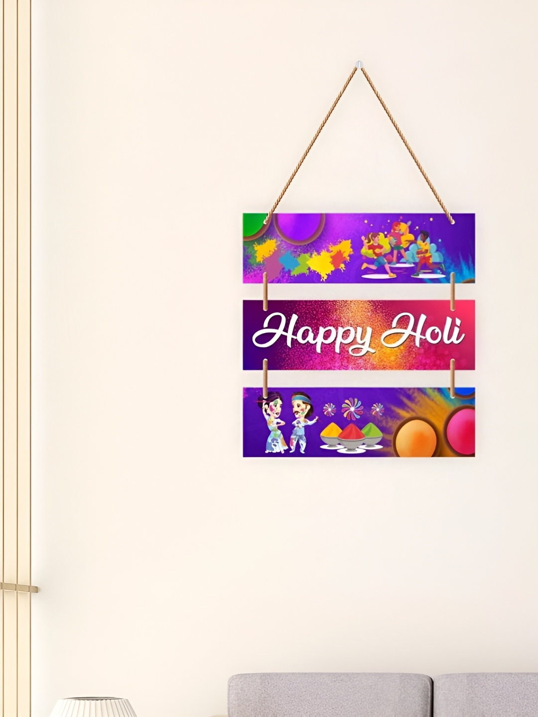 

CVANU Violet & Yellow Holi Wall Hanging