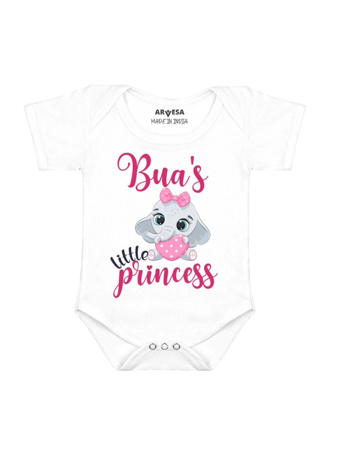 

Arvesa Kids Bua Little Princess Printed Romper, White