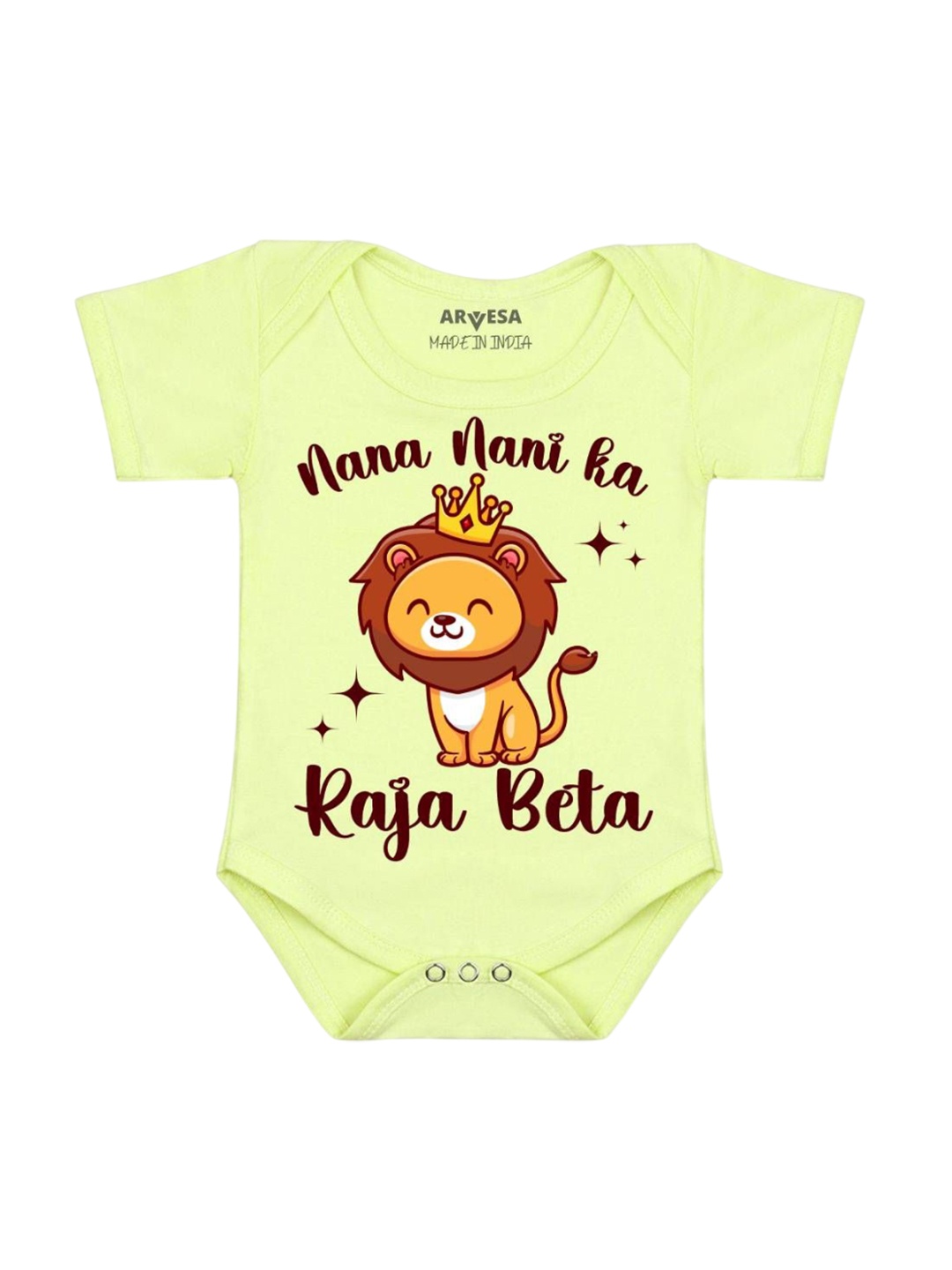 

Arvesa Kids Nana Nani Raja Beta Printed Romper, Yellow