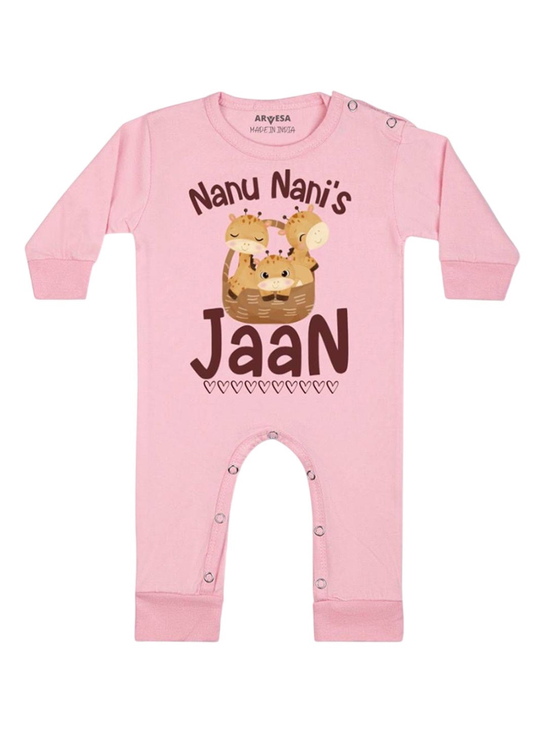 

Arvesa Kids Nanu Nani'S Jaan Printed Baby Romper, Pink