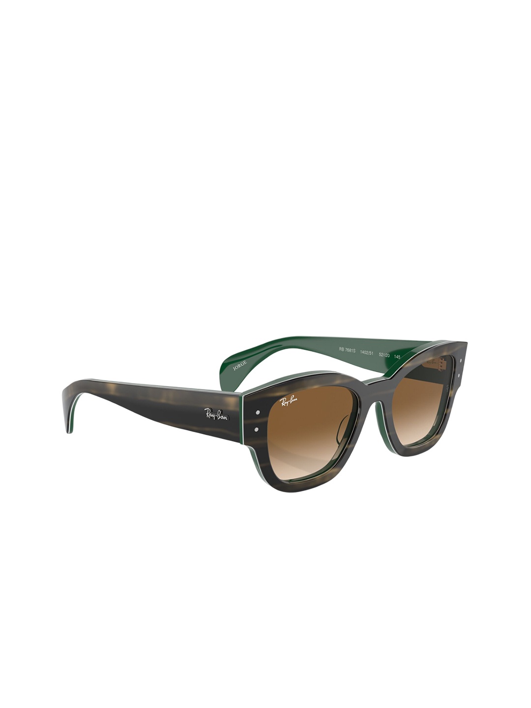 

Ray-Ban Unisex Square Sunglasses with UV Protected Lens, Brown