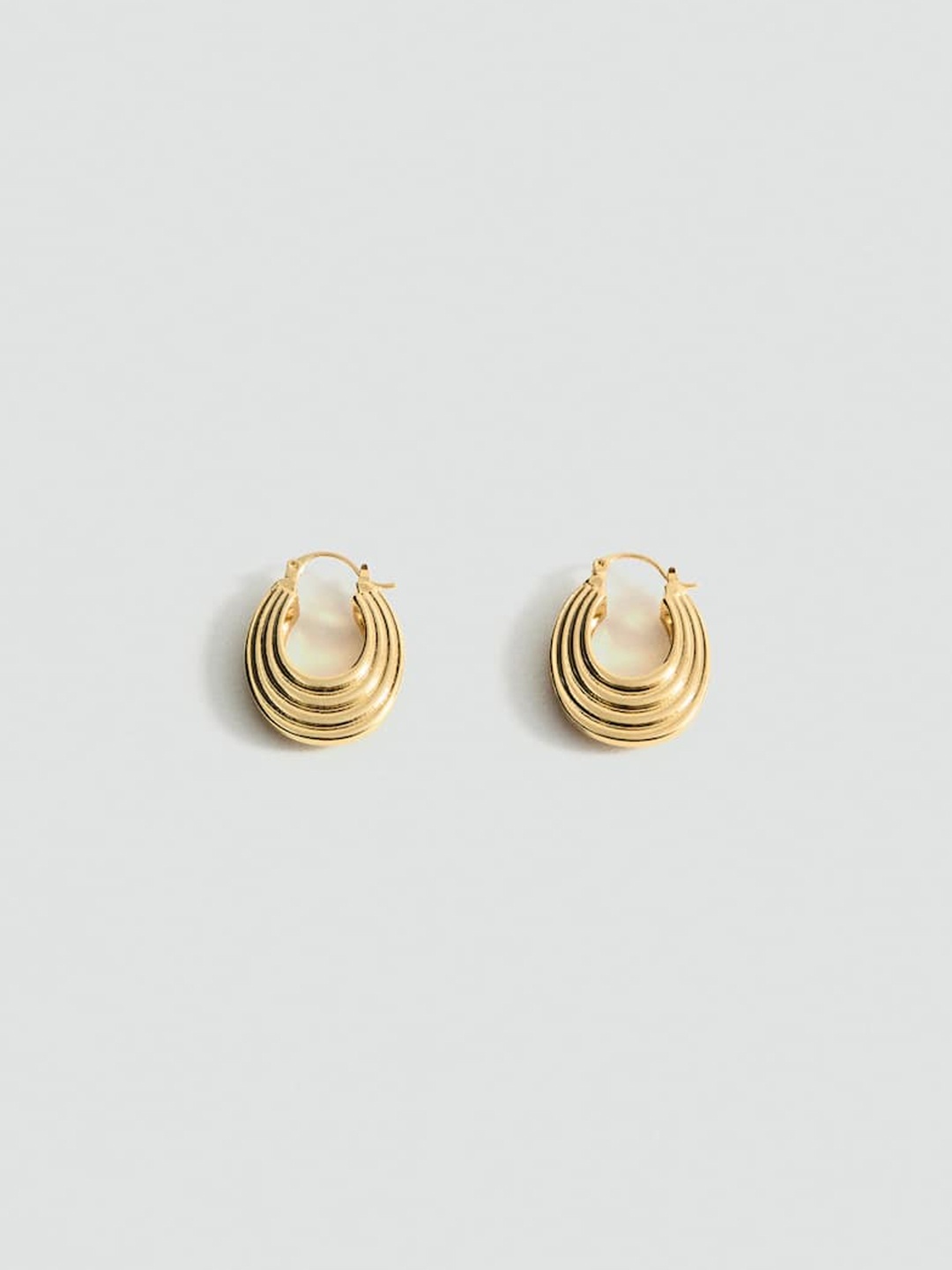 

MANGO Oval Hoop Earrings, Gold