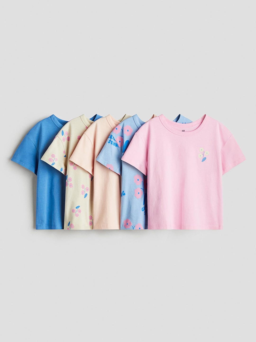

H&M 5-Pack Cotton T-shirts, Blue