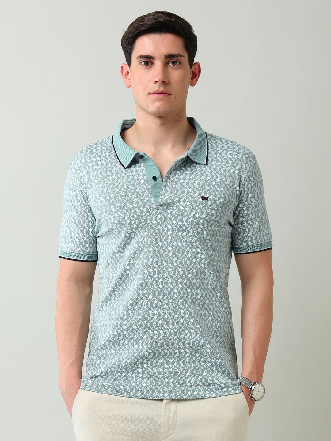 

AD By Arvind Men Polo Collar Pockets Slim Fit T-shirt, Blue
