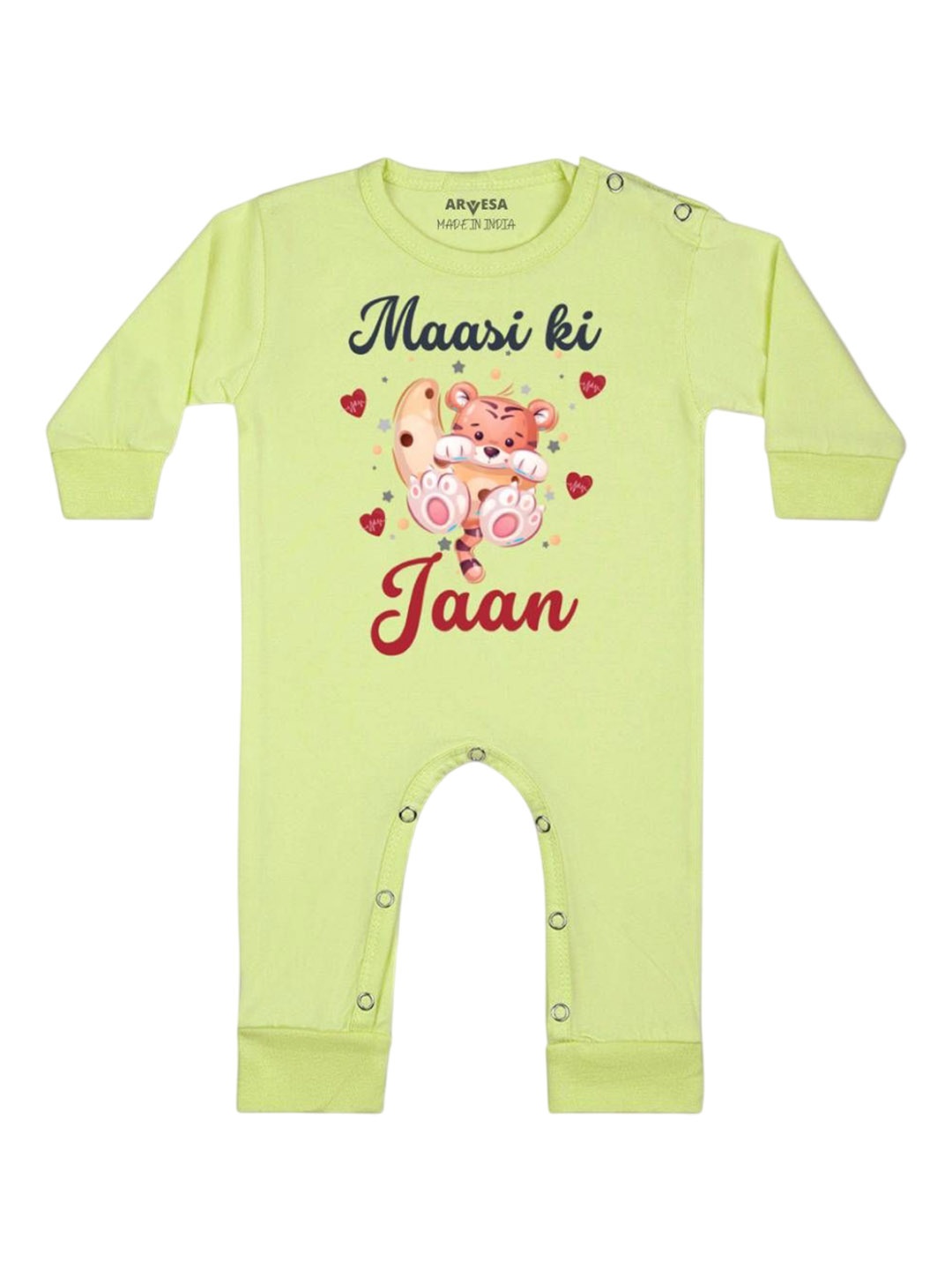

Arvesa Kids Maasi Ki Jaan Printed Baby Romper, Yellow