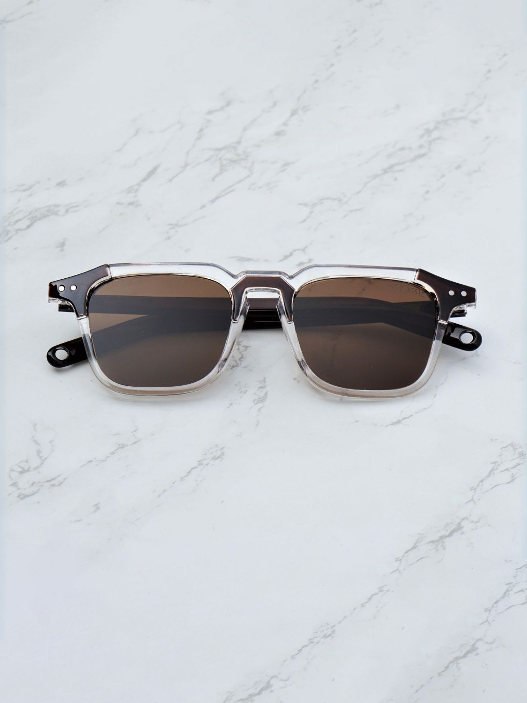 

SUNGLASSIC Unisex Kingsman Full Brown Square Sunglasses