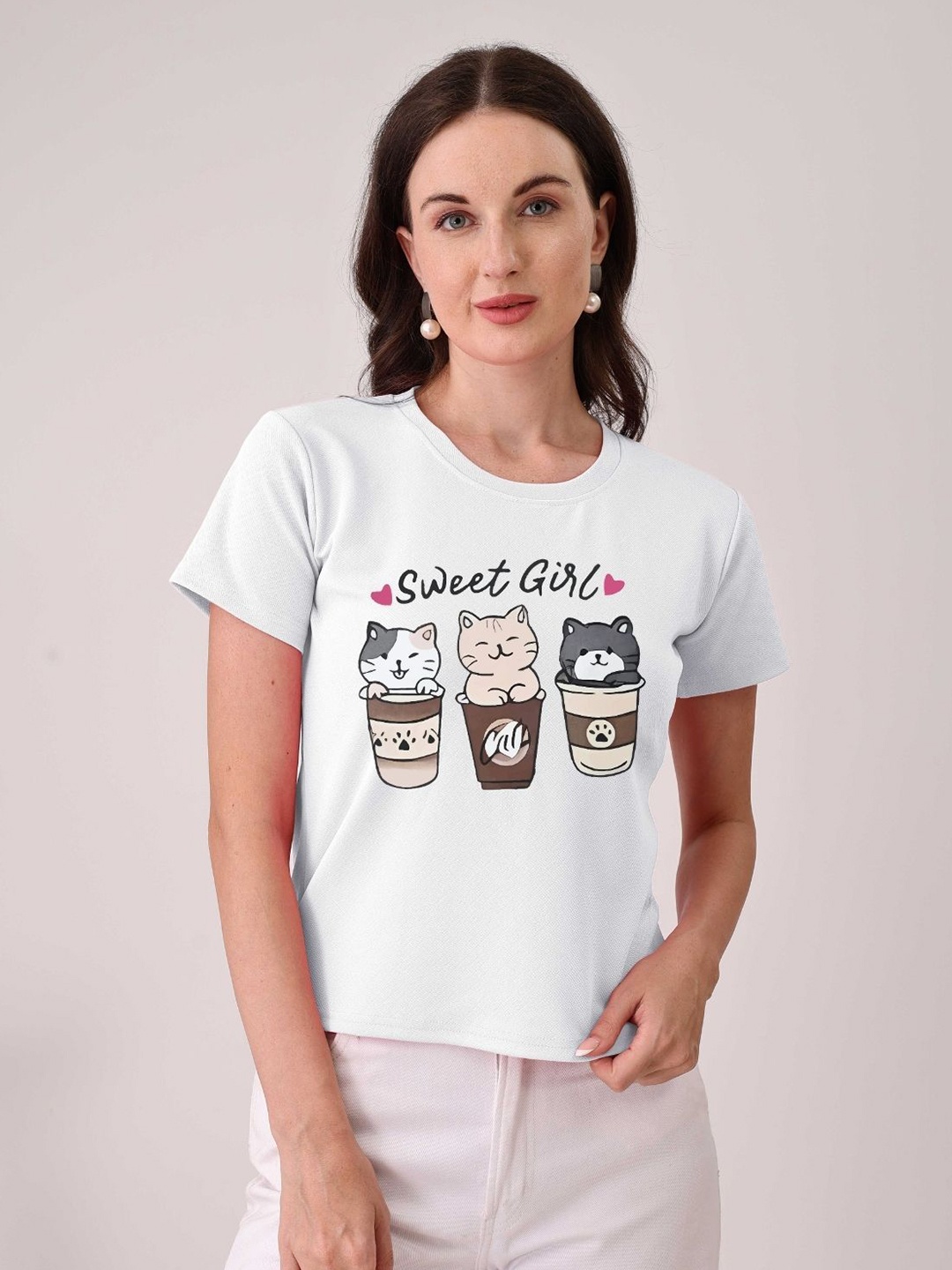 

Moda Rapido Women Printed T-shirt, White