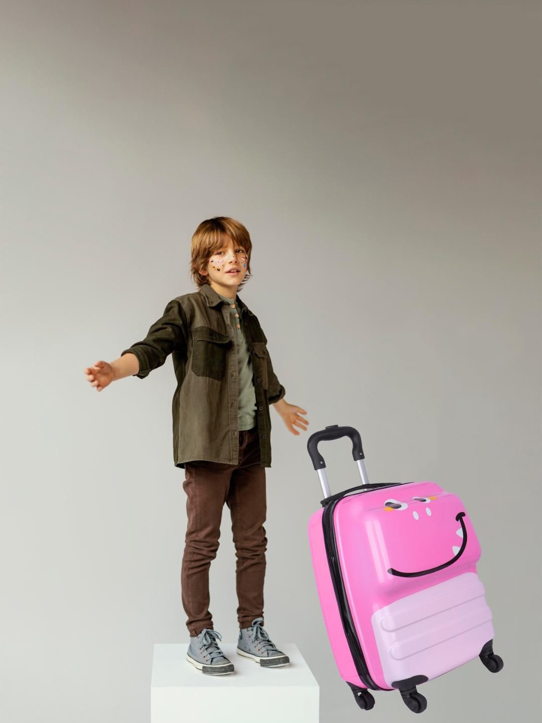 

Polo Class Kids Printed Hard Sided Trolley Bag, Pink