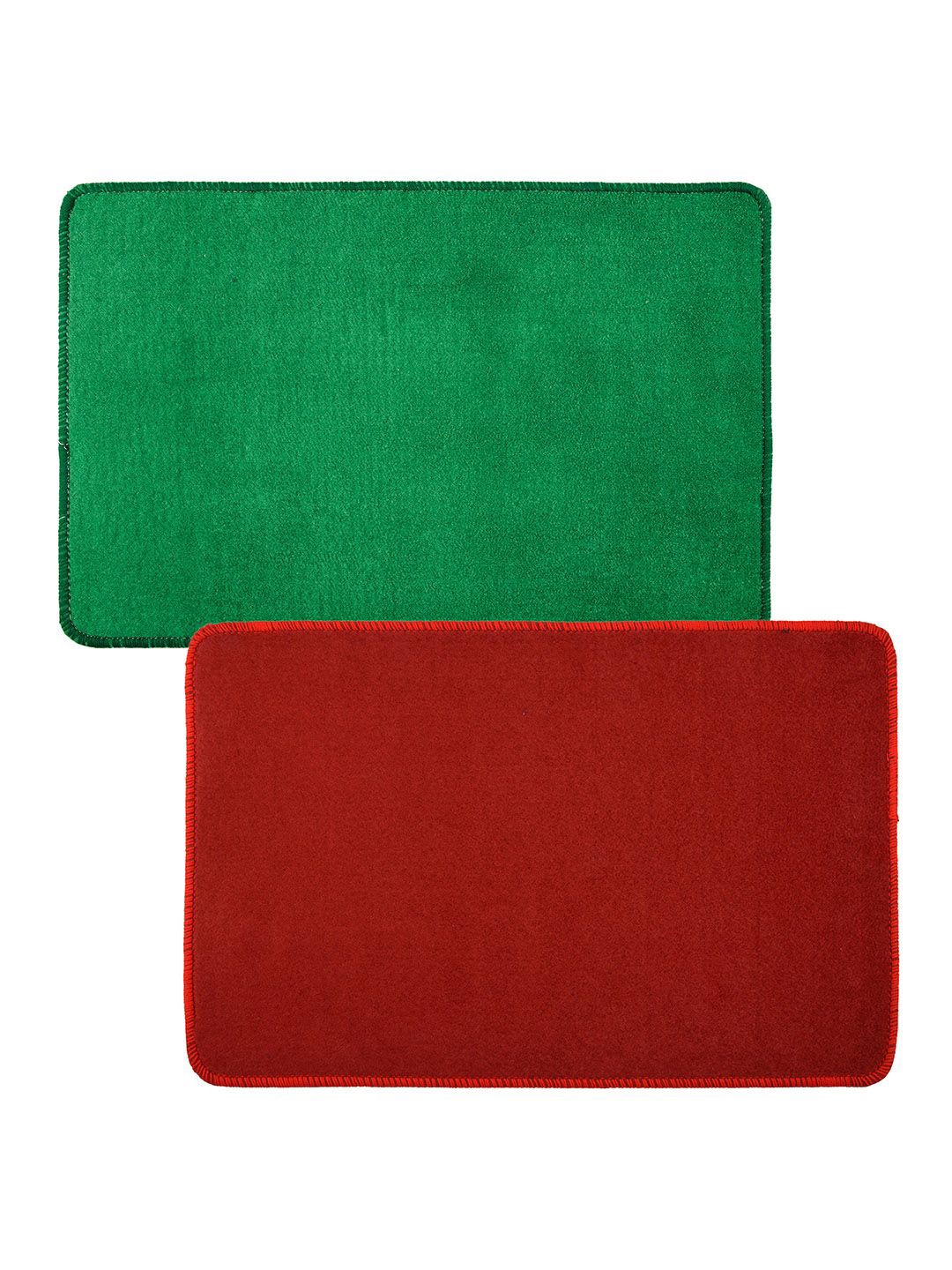 

Kuber Industries Red & Green 2 Pieces Woollen Doormats