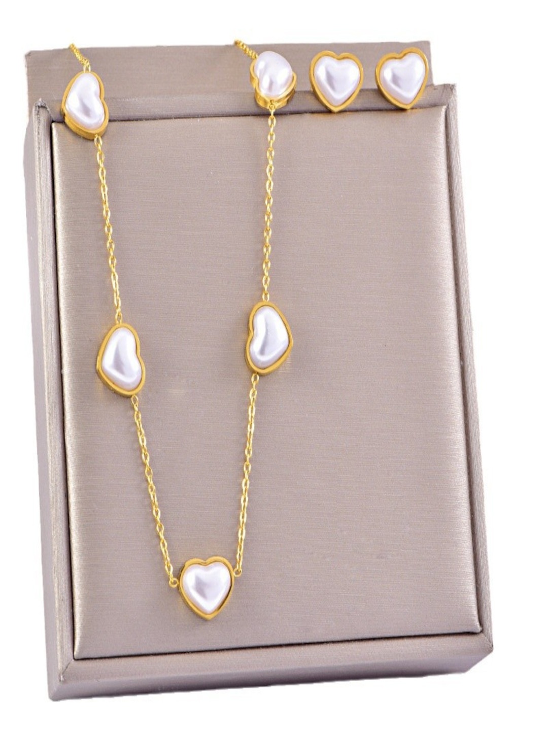 

DressBerry Beads Studed Heart Shaped Jewellery Set, Gold