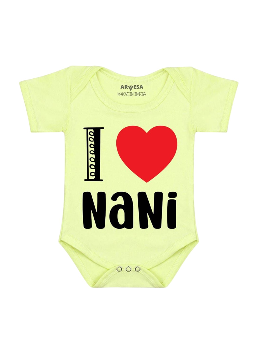 

Arvesa I Love Nani Printed Romper, Yellow