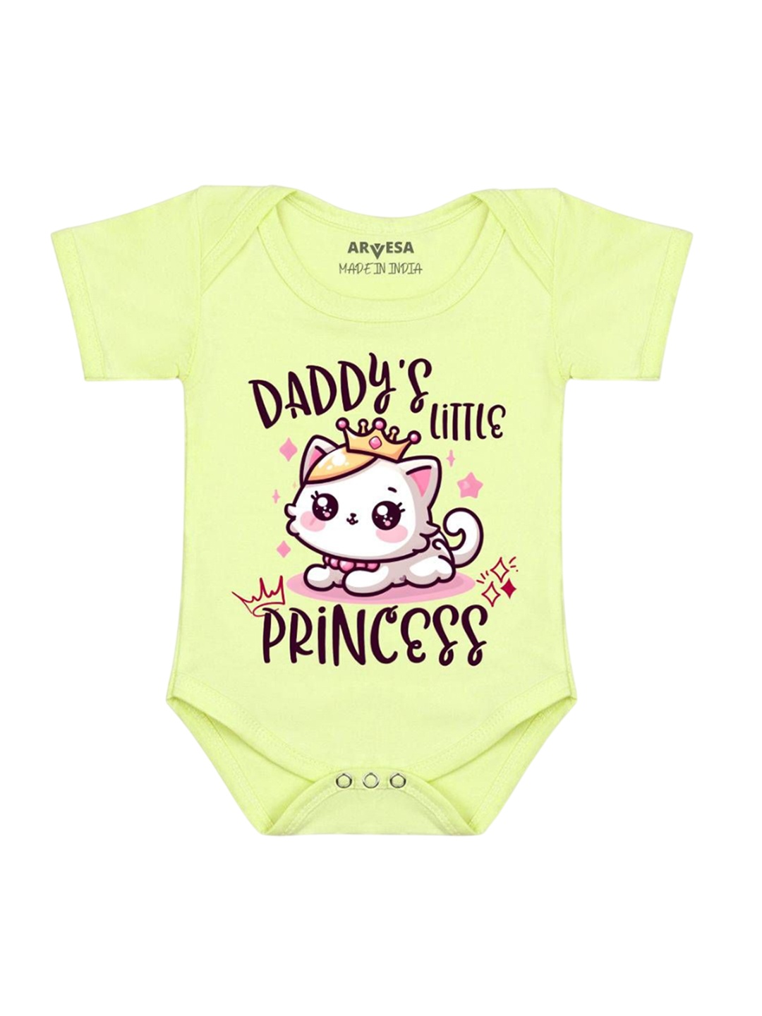

Arvesa Daddy Little Princess Printed Romper, Yellow