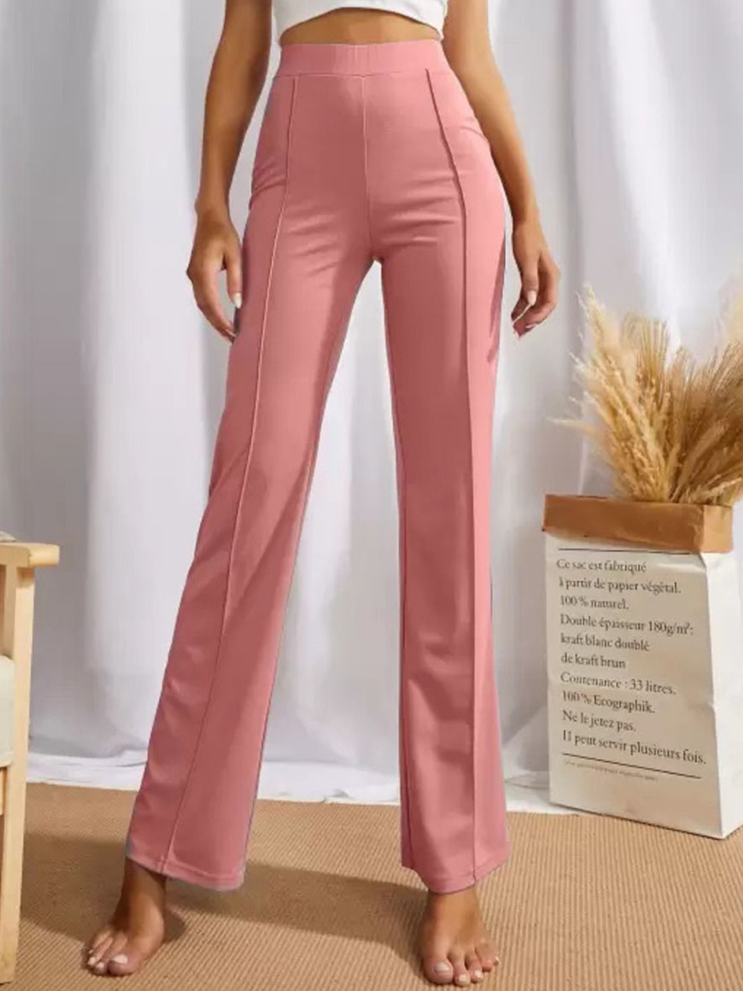 

CORSICA Women High-Rise Trousers, Peach