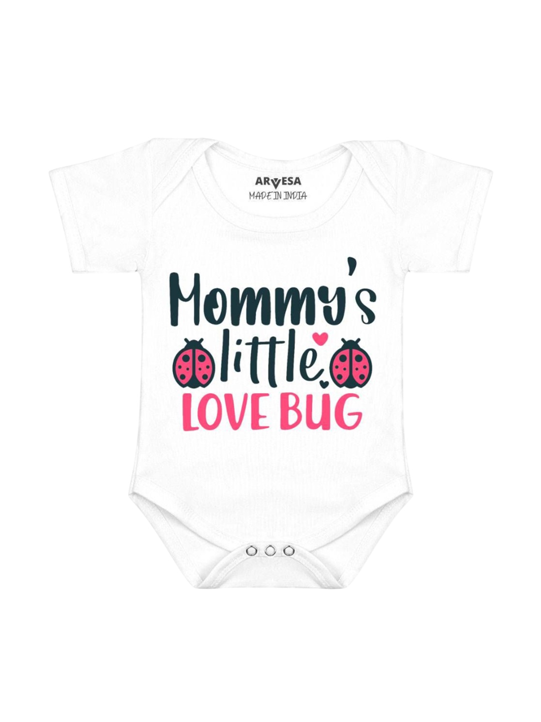 

Arvesa Kids Mommy Little Love Bug Printed Romper, White