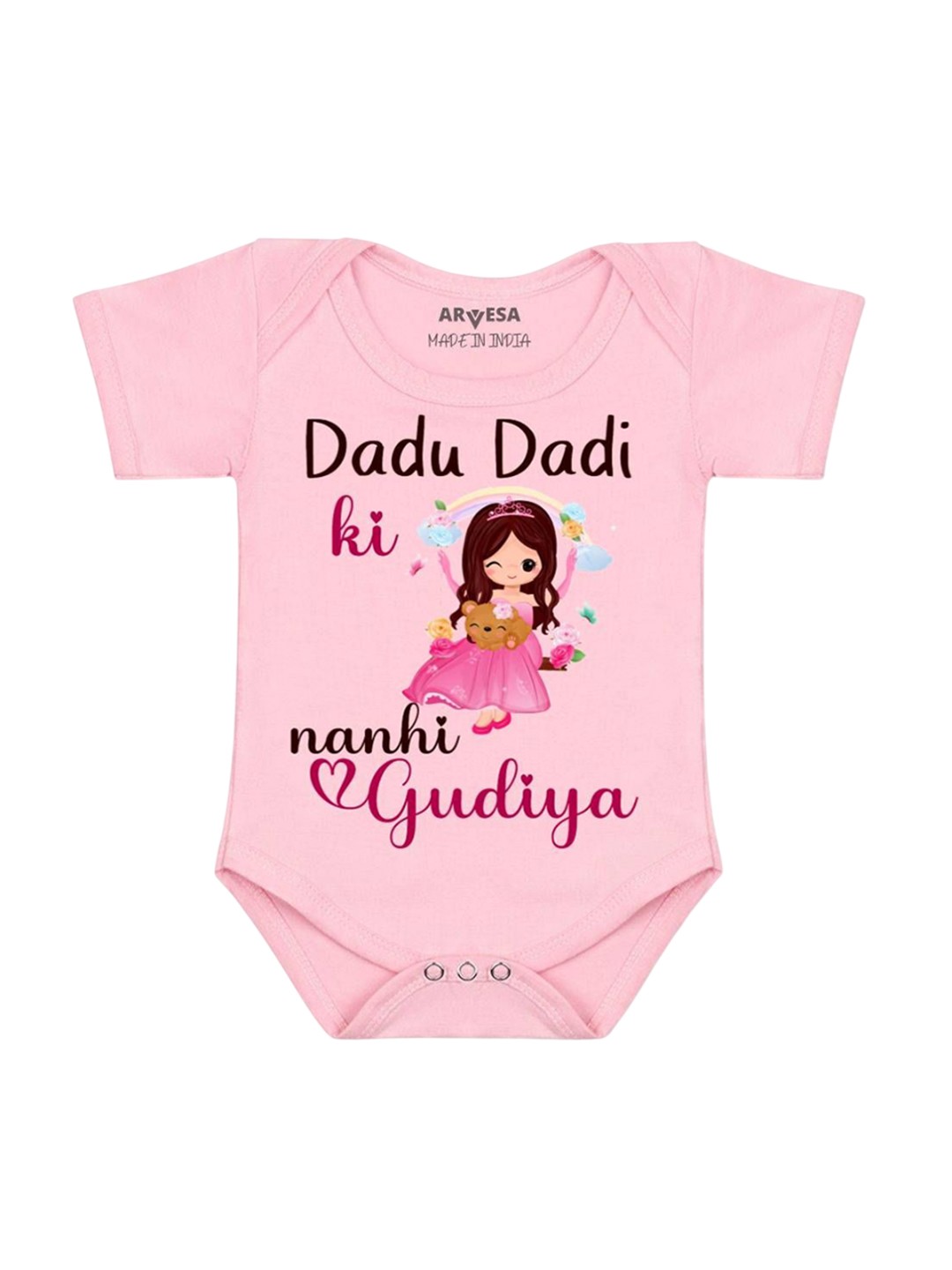 

Arvesa Kids Printed Romper, Pink