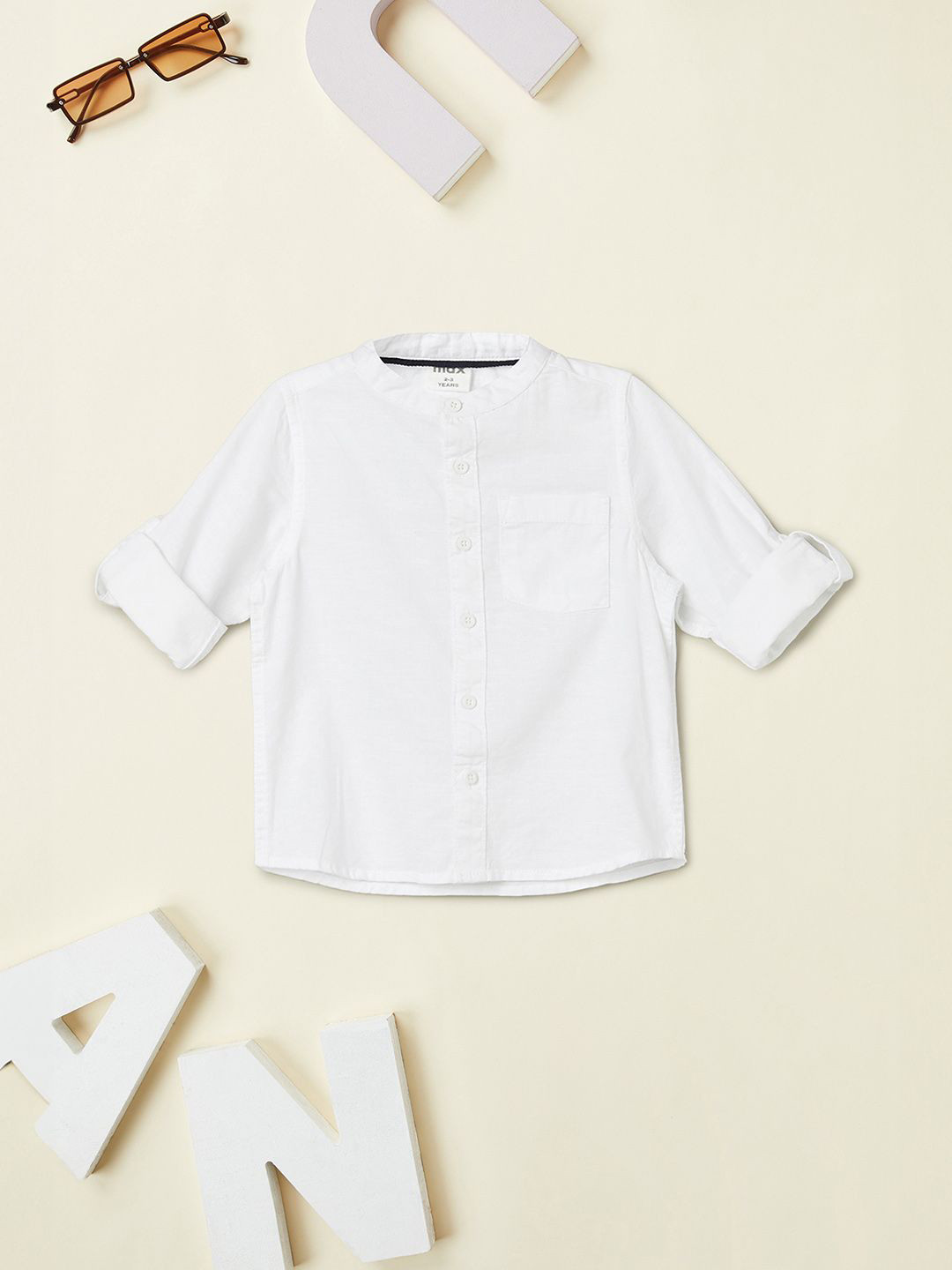 

max Boys Opaque Casual Shirt, White