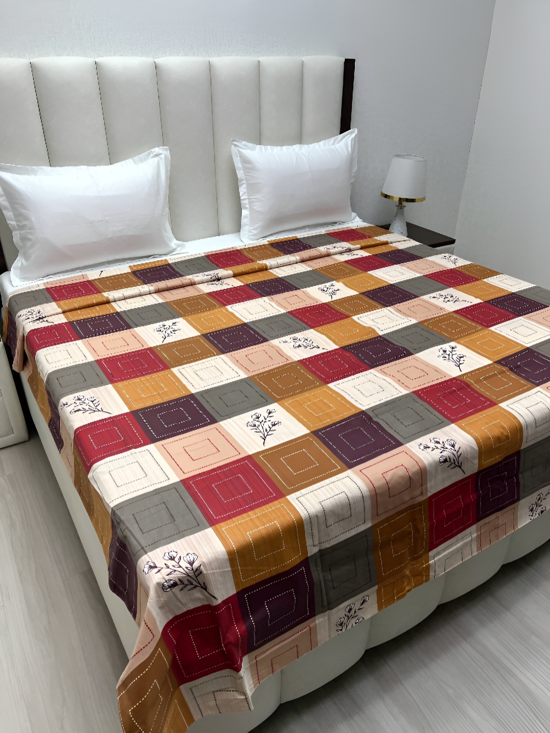 

Pure Decor Brown & Beige Printed Pure Cotton 260 TC King Size Duvet Cover