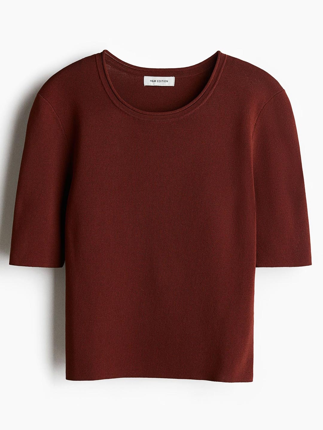 

H&M Fine-Knit T-shirt, Brown