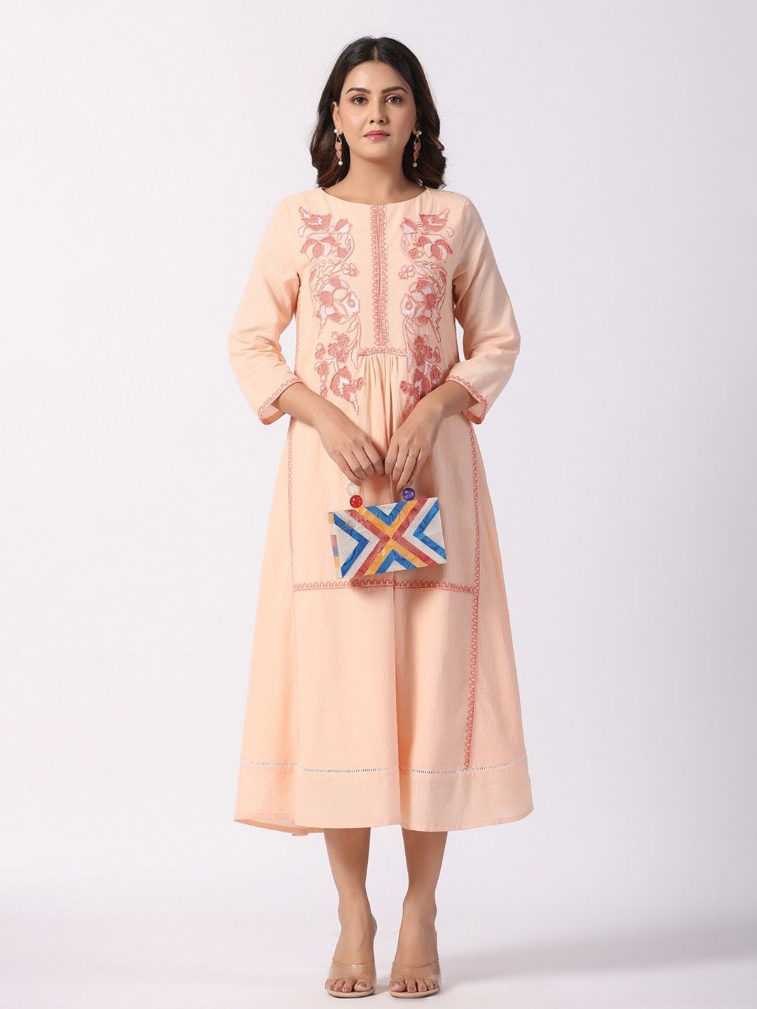 

STIL O STITCH Dyed A-Line Maxi Dress, Peach